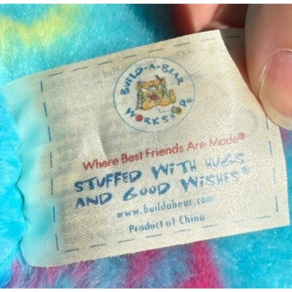 Build A Bear Sitting Blue Hippie Peace Plush Stuffed Support Pet Toy BFF Retro - Picture 12 of 16